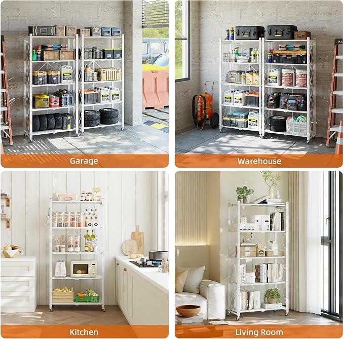 Fenbeli Foldable Shelves with Wheels - Image 8