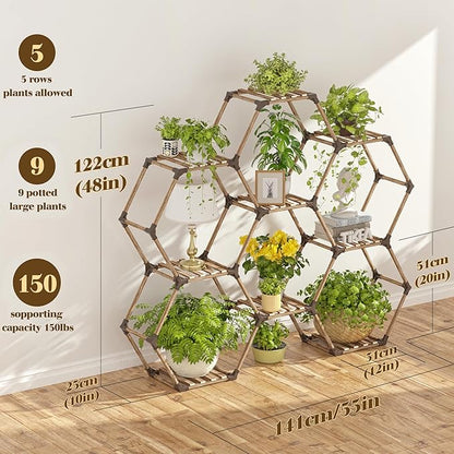 Tikea Hexagonal Plant Stand Indoor Plant Stand - Image 5