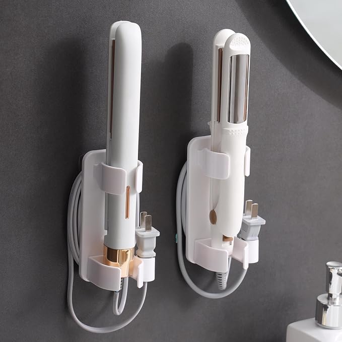 Wall Mounted Curling Iron and Hot Tool Organizer: Hair Dryer, and Straightener by Klxsing