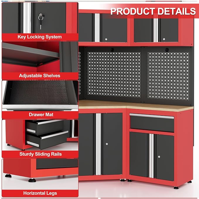 LARBANKE Garage Storage Cabinet System—8 Pcs Garage Cabinets and Storage System - Image 6