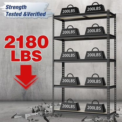 WORKPRO 5-Tier Storage Shelf, for Basement, 35.4”Wx11.8”Dx72”H - Image 3