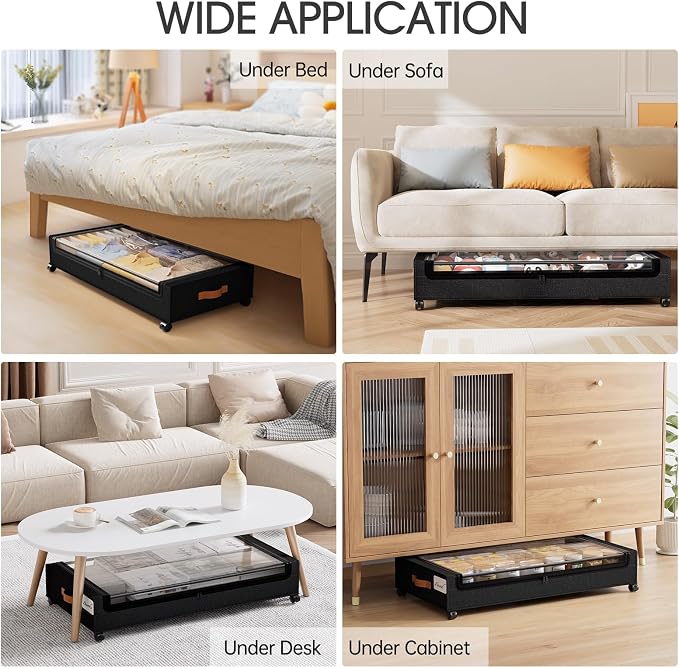 Yecaye Under Bed Storage with Wheels 2Pack, 70L Larger Capacity Under Bed - Image 5