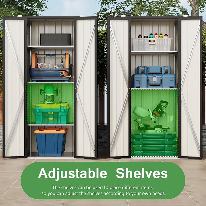 Devoko 28 CU FT Storage Cabinet, Metal Storage Shed - Image 3