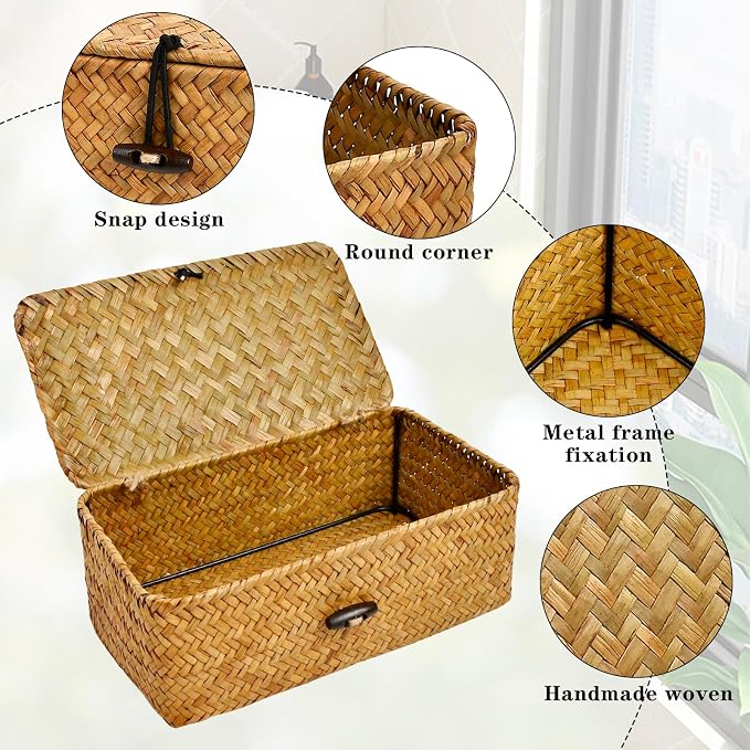 Dryer Sheet Holder, Woven Seagrass Dryer Sheet Container - Image 3