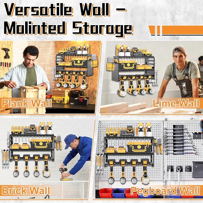 Power Tool Organizer Wall Mount, 150Lbs Load 3 Layer Heavy Duty Metal Tool Shelf - Image 5