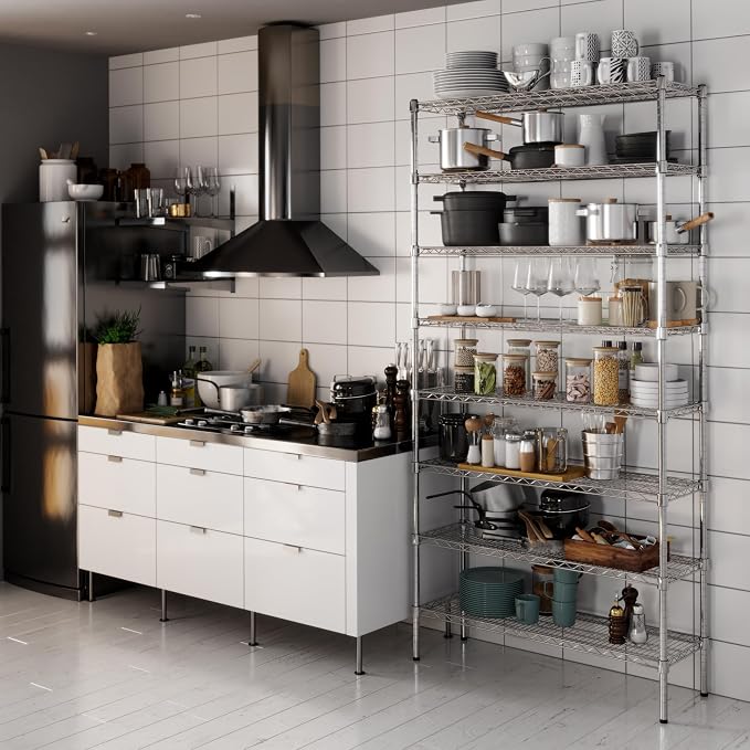 14" Deep x 42" Wide x 86" Height Wire Shelving Kit | 8-Tier | NSF Commercial - Image 6