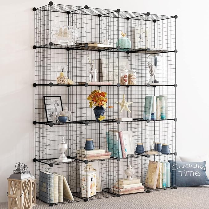TUMUCUTE Wire Storage Cubes, Metal Storage Shelves Bookshelf, Stackable Modular - Image 2