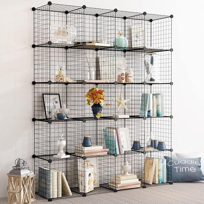 TUMUCUTE Wire Storage Cubes, Metal Storage Shelves Bookshelf, Stackable Modular - Image 2