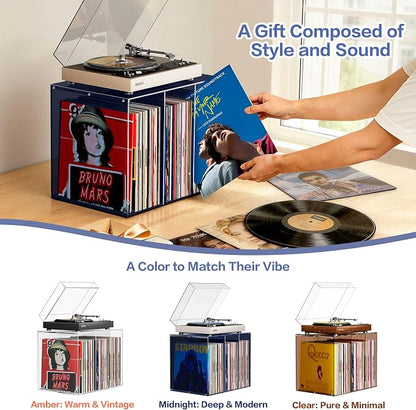 Bikoney Vinyl Record Storage, Stackable Cube Acrylic Vinyl Record Holder - Image 6