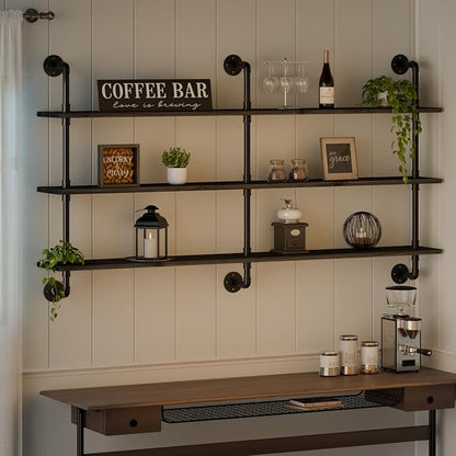 HDDFER Floating Shelves 70 inch Wall Bookshelf Industrial Pipe Shelving Shelves by industrialpipeshelving