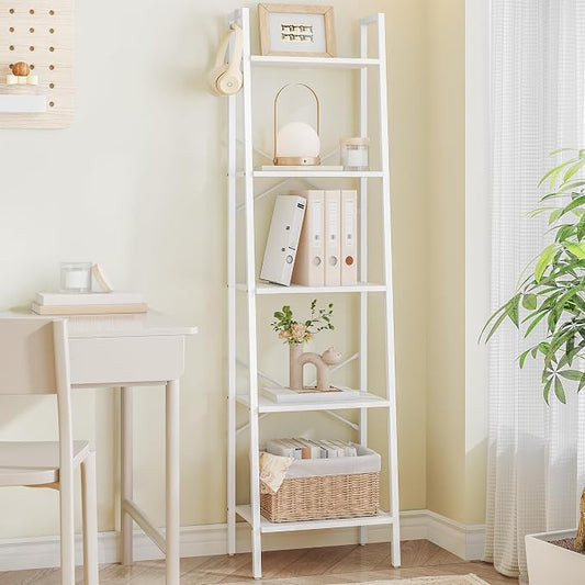 Hzuaneri Ladder Shelf, Freestanding Corner Storage Shelf | Bookcase by Hzuaneri