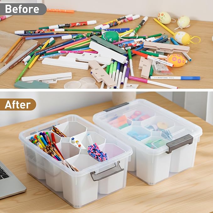 Citylife 17 QT Plastic Storage Bins Clear Storage Box - Image 7