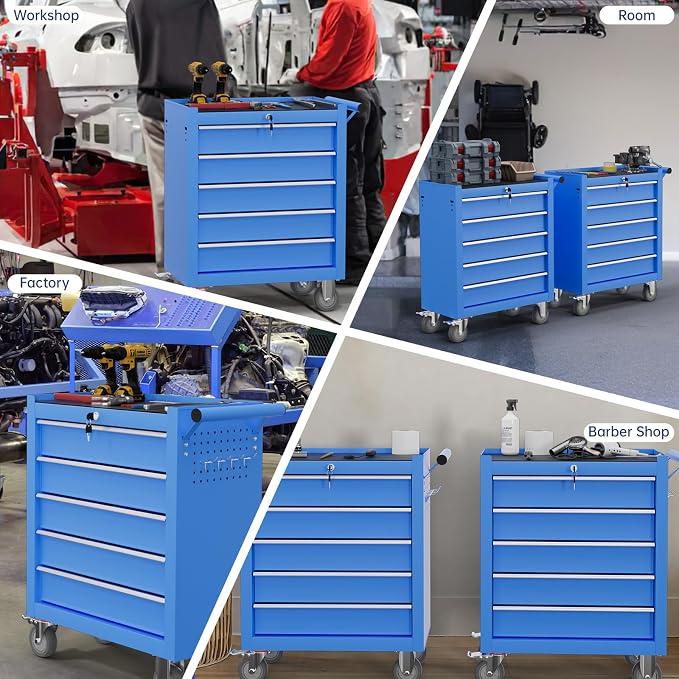5-Drawer Tool Chest, Rolling Tool Cart - Image 7