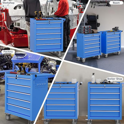 5-Drawer Tool Chest, Rolling Tool Cart - Image 7
