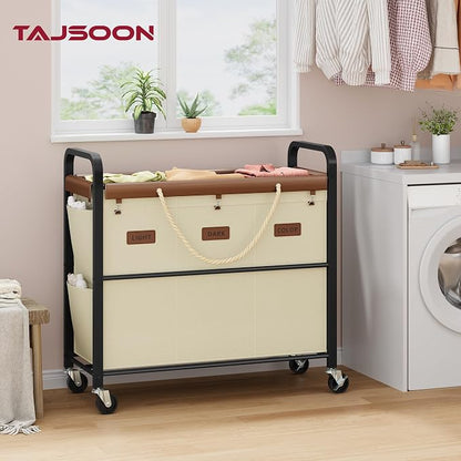 Tajsoon 148L Large Laundry Sorter 3 Section, Laundry Hamper - Image 2