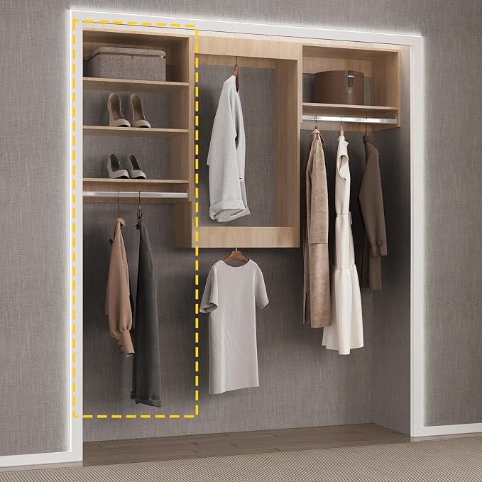 Medium Double Hanging Closet Unit, Modular Closet System, Wood Closet System - Image 5