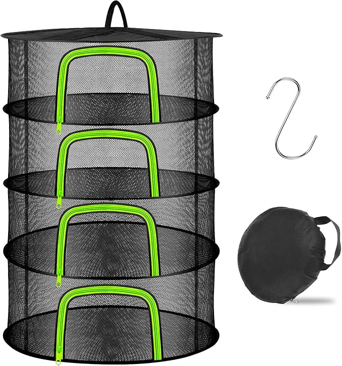 Coopache 4 Layer Herb Drying Rack Hanging Mesh Plant Dry Net Basket by Coopache