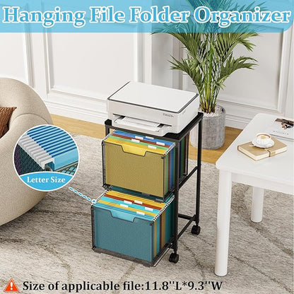 Sbanmao Rolling File Cart with 2 Storage Drawers, Mobile File Cabinet with - Image 4