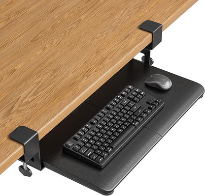 BONTEC KMT01-PJ Under Desk Keyboard Tray, Pull-Out Keyboard & Mouse Platform by BONTEC