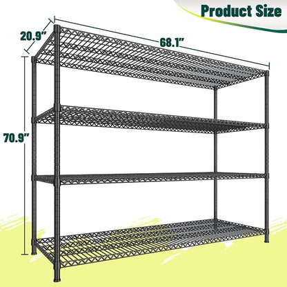 2500 LBS Storage Shelves 68.1"W Wire Shelving Unit, Garage Shelving Heavy Duty - Image 3