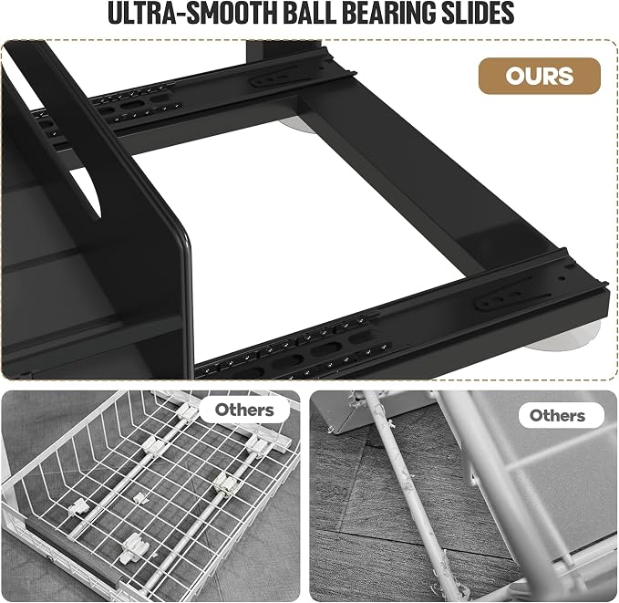 Under Sink Organizer Upgrade To Professional Rails, 2-Tier Dual Pull Out - Image 3