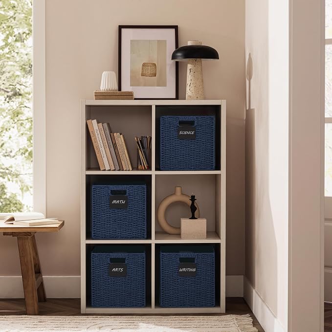 UBBCARE 4 Pack Wicker Basket, 10.5×10.5 Storage Cubes - Image 4