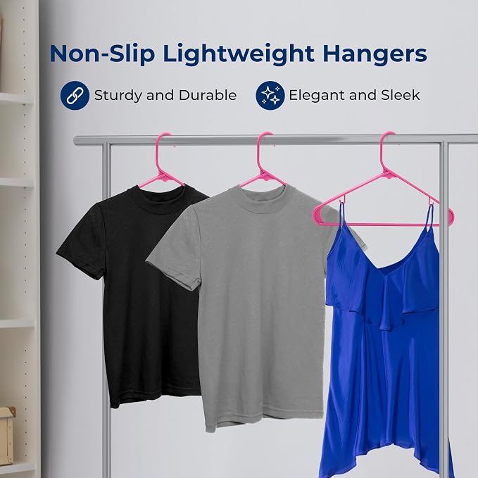 SereneLife Premium 10 Pack Plastic Hangers, Lightweight, Space Saving Clothes - Image 4