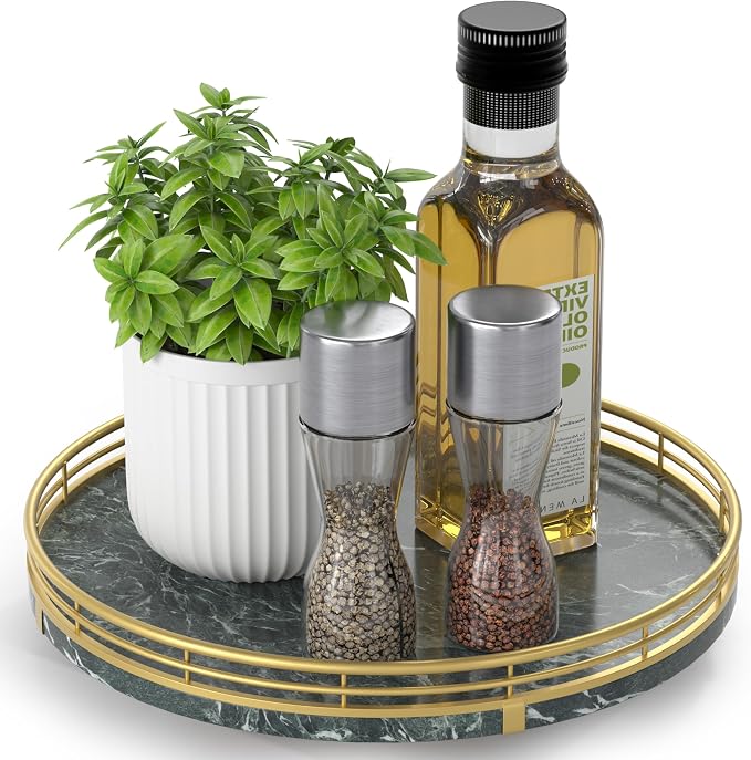 Green Marble Lazy Susan Turntable by AMH