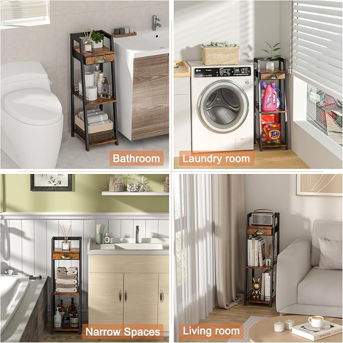 keomaisyto 3-Tier Narrow Bathroom Shelves - Image 7