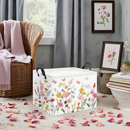 Rectangular Baby Girls Basket Kids Baby Storage Basket Cute Storage Bin - Image 3