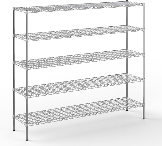 18" Deep x 72" Wide x 74" Height Wire Shelving Kit | 5-Tier | NSF Commercial by Regal+Altair