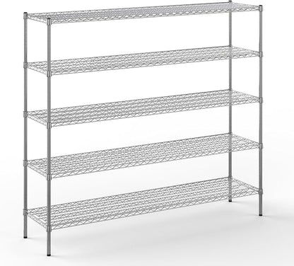 18" Deep x 72" Wide x 74" Height Wire Shelving Kit | 5-Tier | NSF Commercial by Regal+Altair