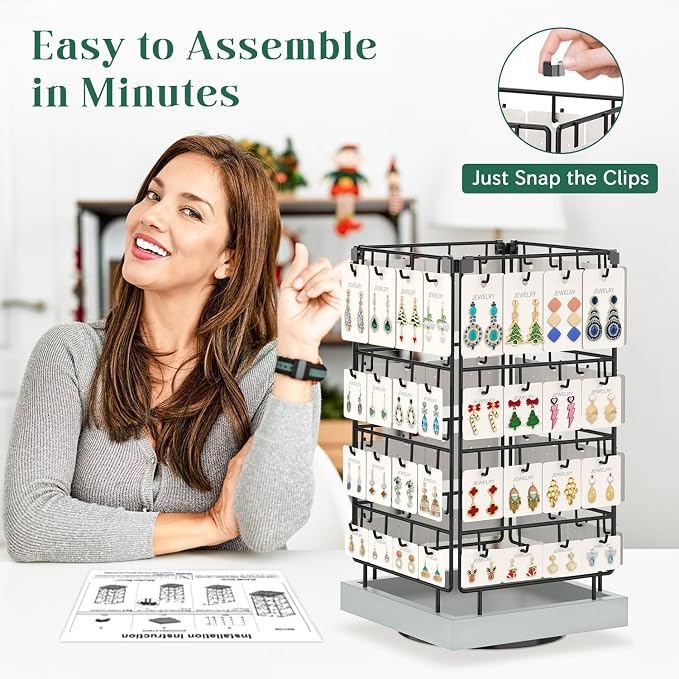 EsLuker.ly Rotating Earring Display Holder Stand - Image 4