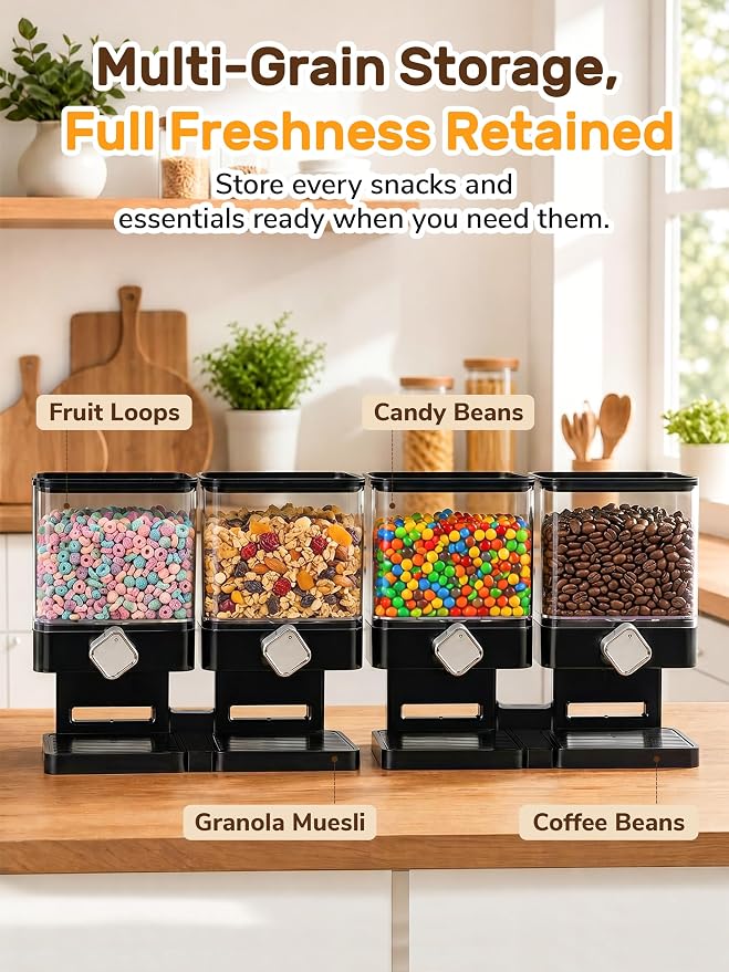 Dual Cereal Dispenser, 7.4L Large Cereal Storage Container - Image 7