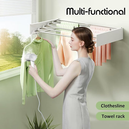 BOQORAD Clothes Drying Rack Wall Mounted 32“, Drying Rack Clothing Wall Mount - Image 4