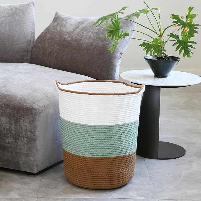Sea Team Large Size Cotton Rope Woven Storage Basket - Image 2