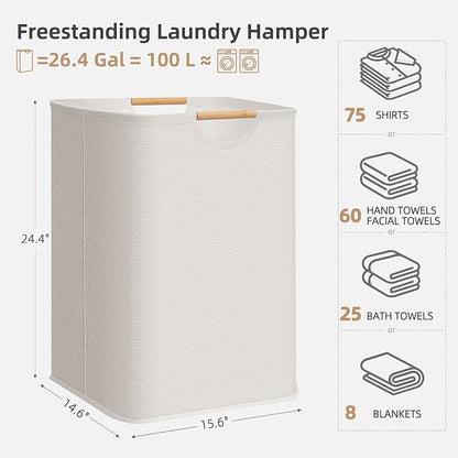STORAGE MANIAC 1-Pack Large Laundry Hamper, 100L Collapsible Laundry Basket - Image 4