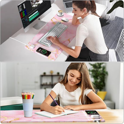 Wireless Charging Mouse Pad, 31.5"x15.8" Large Gaming Desk Mat - Image 4