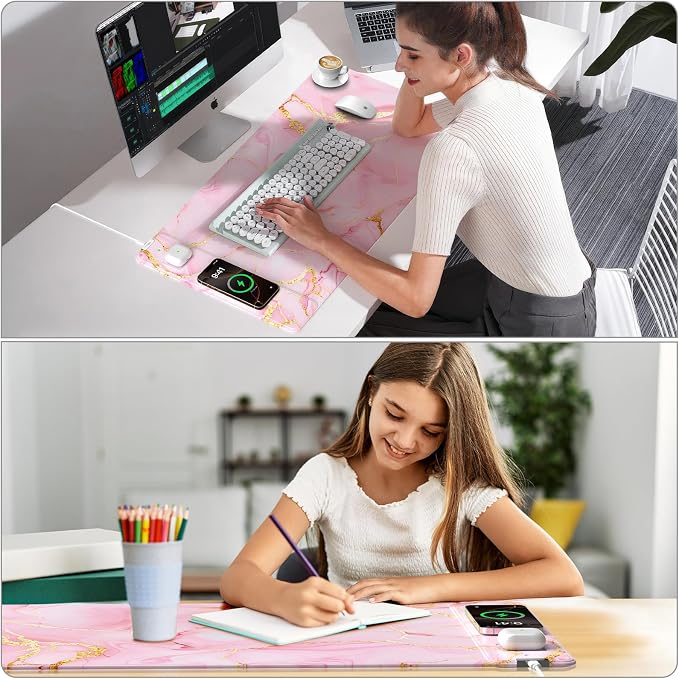 Wireless Charging Mouse Pad, 31.5"x15.8" Large Gaming Desk Mat - Image 6