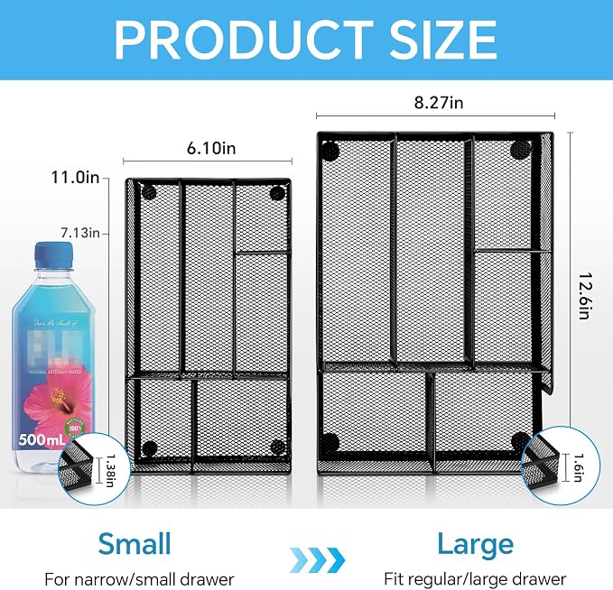 Desk Drawer Organizer, Office Drawer Divider Organizer Tray - Image 5