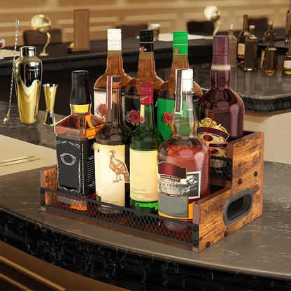 Liquor Bottle Display Shelf, Coffee Syrup Rack Organizer, 2 Step Countertop - Image 2