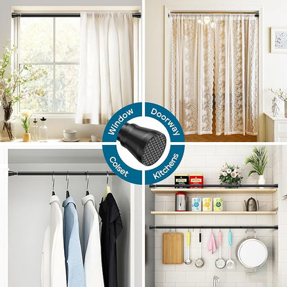 AIZESI Tension Curtain Rod 28 to 48 Inch No Drilling Adjustable, No Slip - Image 8