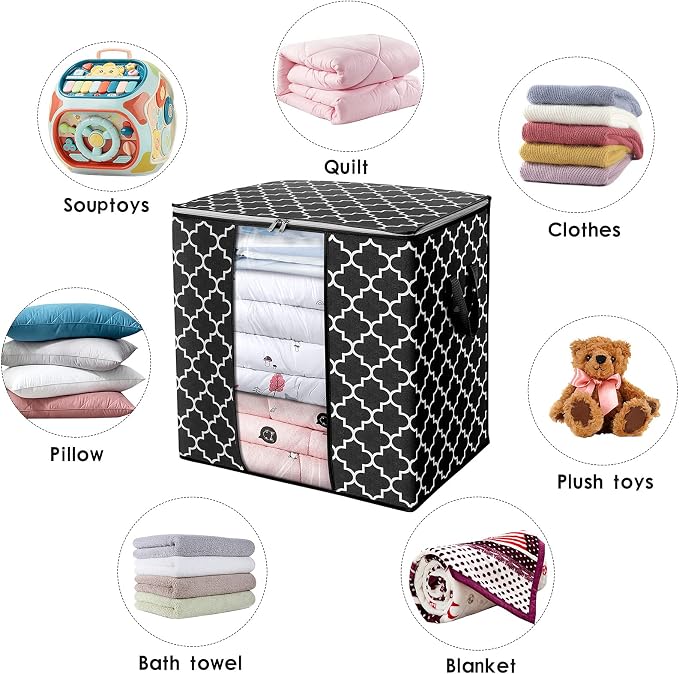 WISELIFE Storage Bags 6 Pack/100L Large Blanket Clothes Organization and - Image 6