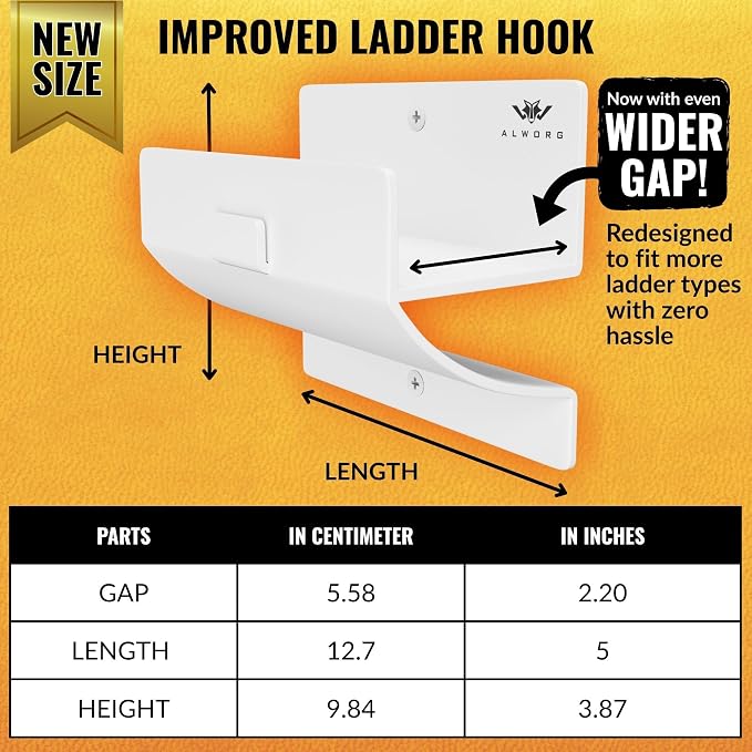 White Ladder Hooks for Garage Wall - Image 4