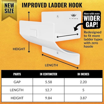 White Ladder Hooks for Garage Wall - Image 4