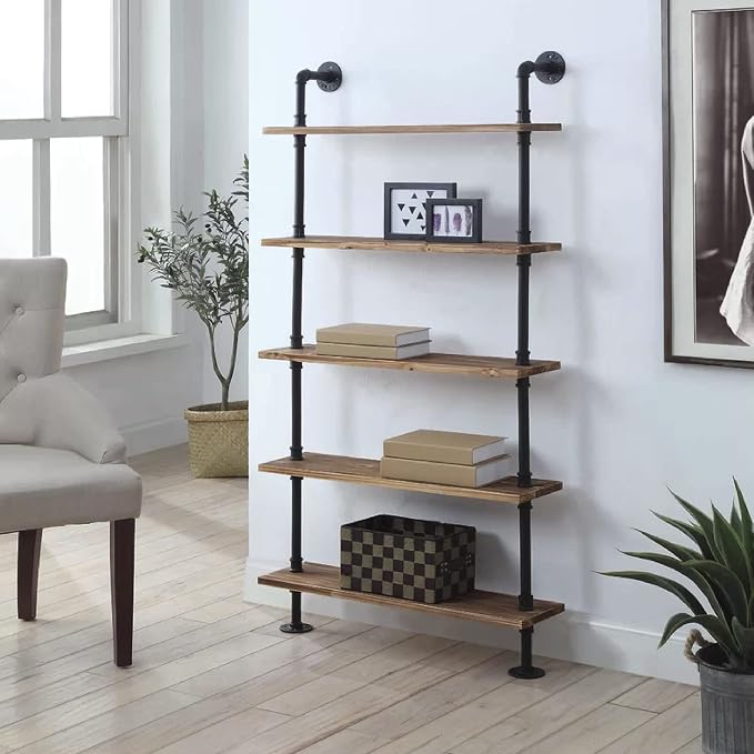 Industrial Pipe Multi Shelves Wall Mount Living Room Bar Floating Shelf 24 - Image 4