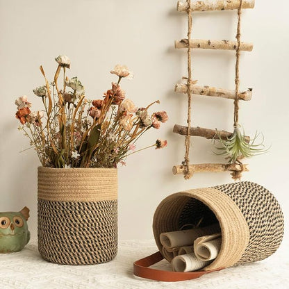Goodpick 2 Pack Jute Rope Wall Hanging Storage Baskets - Image 2