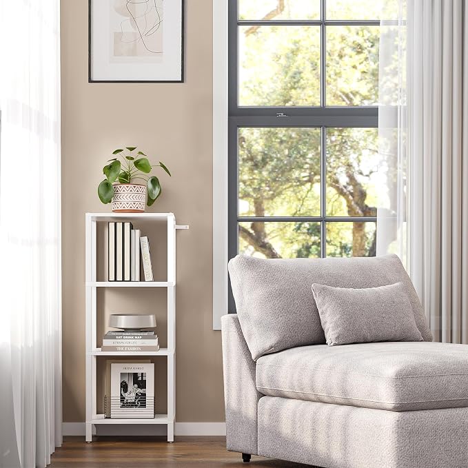 TUTOTAK Bookshelf, 4-Tier Small Narrow Book Shelf - Image 3