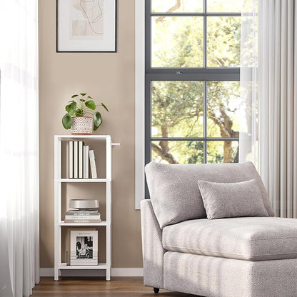 TUTOTAK Bookshelf, 4-Tier Small Narrow Book Shelf - Image 3
