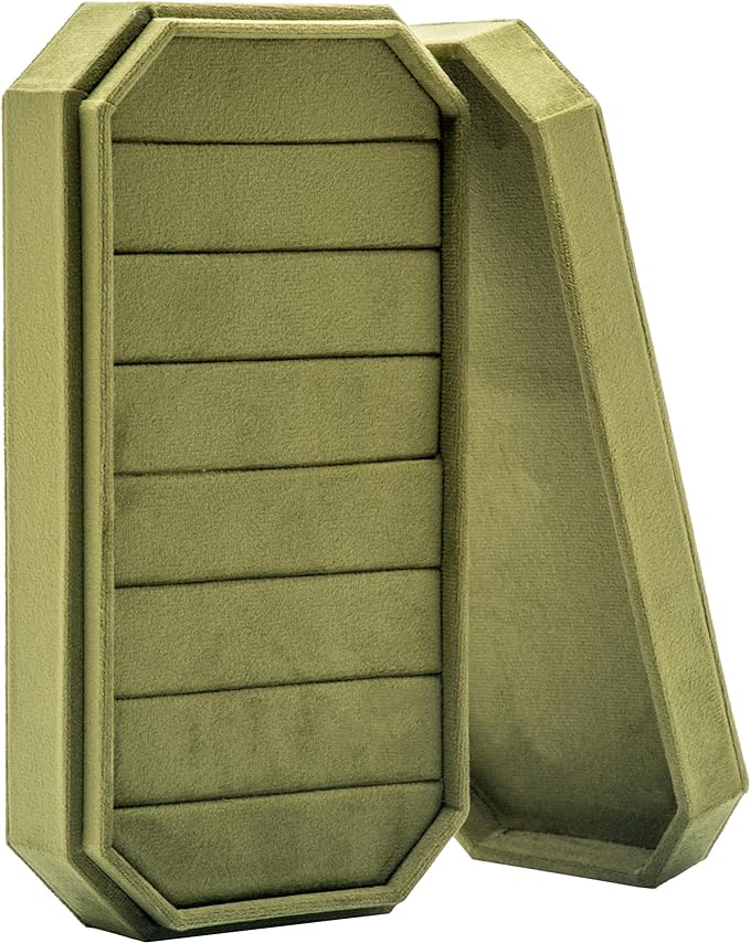 Velvet Ring Organizer Display Tray Jewelry Box Earring Holder Case by COWFEX